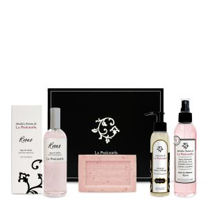 ROSAS PASIONARIAS EDC 100ML & JABÓN VEGETAL & ACEITE & AROMATIZANTE SET