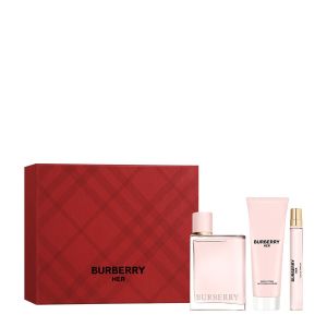 BURBERRY HER EDP 100ML & BODY LOTION 75ML & TRAVEL SIZE 10ML SET