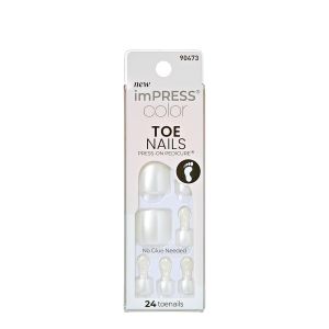 COLOR PRESS-ON TOENAILS 30 NAILS - LUSTRE WHITE