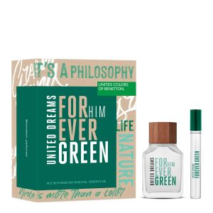 UNITED DREAMS FOREVER GREEN HIM EDT 100ML & TRAVEL SIZE 10ML SET
