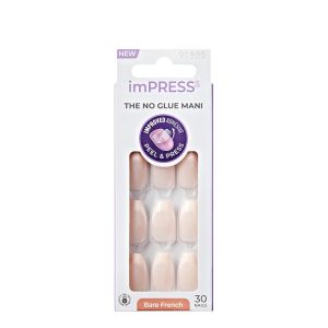 BARE FRENCH DESIGN PRESS-ON NAILS 30 NAILS - GENUINE