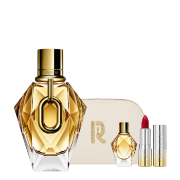 MILLION GOLD FOR HER EDP 90ML RECARGABLE + POUCH & SET DE MINITALLAS DE LUJO DE REGALO 