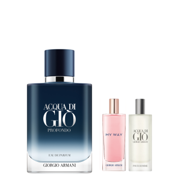 ACQUA DI GIO PROFONDO EDP 100ML RECARGABLE + TRAVEL SIZE SET DE REGALO