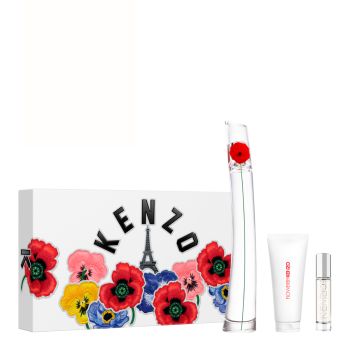 FLOWER BY KENZO EDP 100ML & BODY LOTION 75ML & TRAVEL SIZE 10ML SET