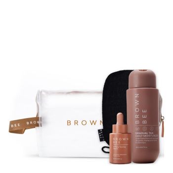 GRADUAL TAN LOTION & SERUM FACIAL H7 & GUANTE EXFOLIANTE & NECESER SET
