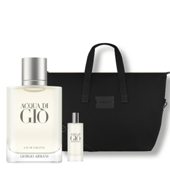 ACQUA DI GIO EDT 100ML RECARGABLE + TOTE BAG + TRAVEL SIZE DE REGALO