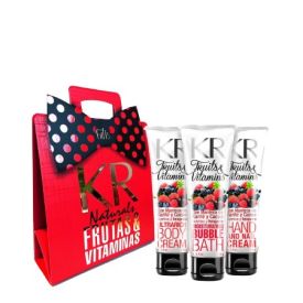 FRUIT & VITAMINS NUTRITIVA Y RELAJANTE RED FRUITS - BAÑO DE ESPUMA & CREMA CORPORAL & CREMA MANOS SET