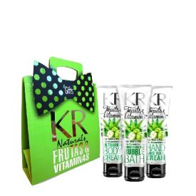 FRUIT & VITAMINS ALTA HUMECTACION ALOE - BAÑO DE ESPUMA & CREMA CORPORAL & CREMA MANOS SET