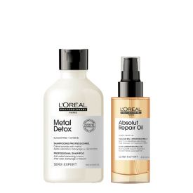 COMBO SERIE EXPERT METAL DETOX SHAMPOO 300ML & ABSOLUT REPAIR ACEITE MULTI-BENEFICIO 90ML