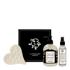 JABÓN CORAZÓN JAZMIN & JABÓN LÍQUIDO TILO & AGUA DE ALMOHADA TILO SET