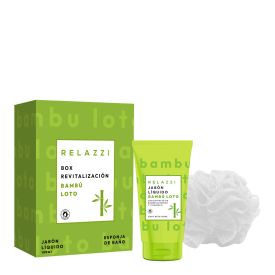 BOX REVITALIZACION: BAMBU Y LOTO JABON LIQUIDO 150ML & ESPONJA SET
