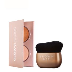 GLOWYLICIOUS PALETTE: BRONZER+HIGHLIGHTER & BODY BRUSH COMBO