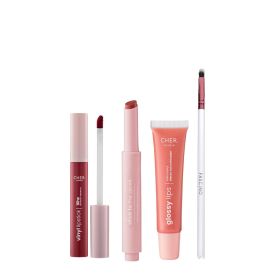 COMBO CHER STARTER LIPS + BROCHA DE LABIOS FASCINO DE REGALO 