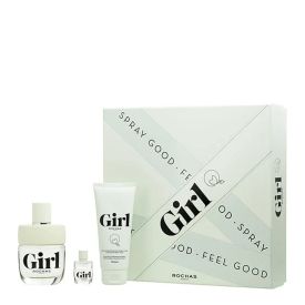 ROCHAS GIRL EDT 100ML & MINI TALLA 7,5ML & EXFOLIATING SHOWER GEL 100ML SET 