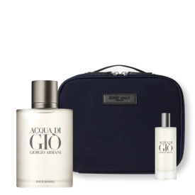 ACQUA DI GIO MEN EDT 100ML + POUCH + TRAVEL SIZE DE REGALO 