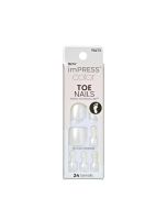COLOR PRESS-ON TOENAILS 30 NAILS - LUSTRE WHITE